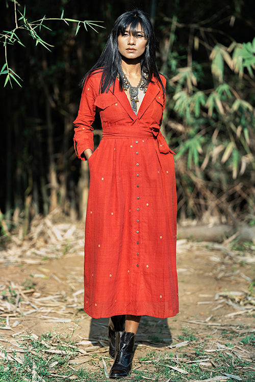 Okhai 'Rogue' Hand Woven Jamdani Pure Cotton Dress