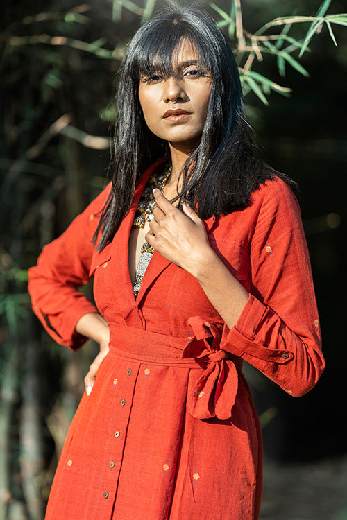 Okhai 'Rogue' Hand Woven Jamdani Pure Cotton Dress