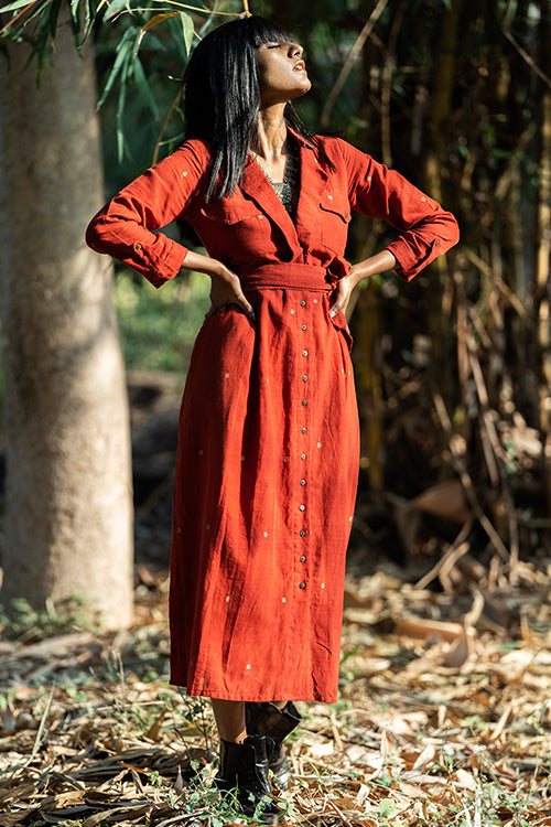 Okhai 'Rogue' Hand Woven Jamdani Pure Cotton Dress