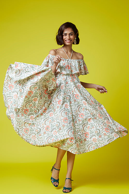 Okhai 'Heartstring' Hand Block Printed Dress
