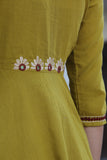 Okhai 'Apricity' Pure Cotton Hand Embroidered Mirror Work Dress