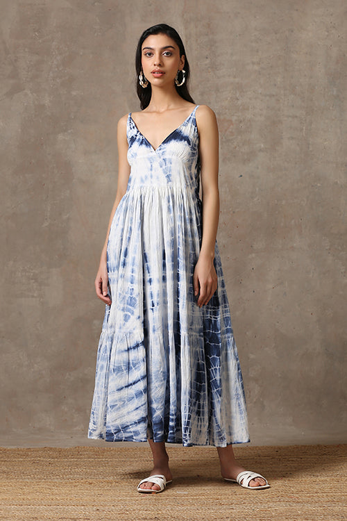 Okhai 'Blue Whale' Pure Cotton Tie and Dye Dress