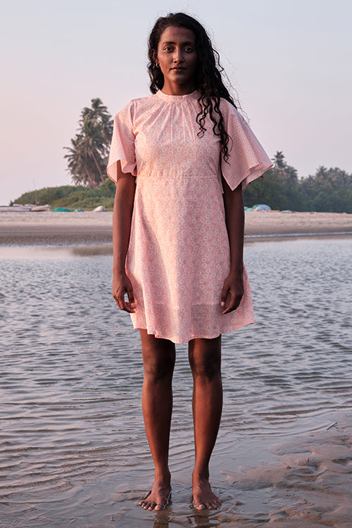 Okhai 'Poetry' Mul Cotton Hand Block Printed Dress