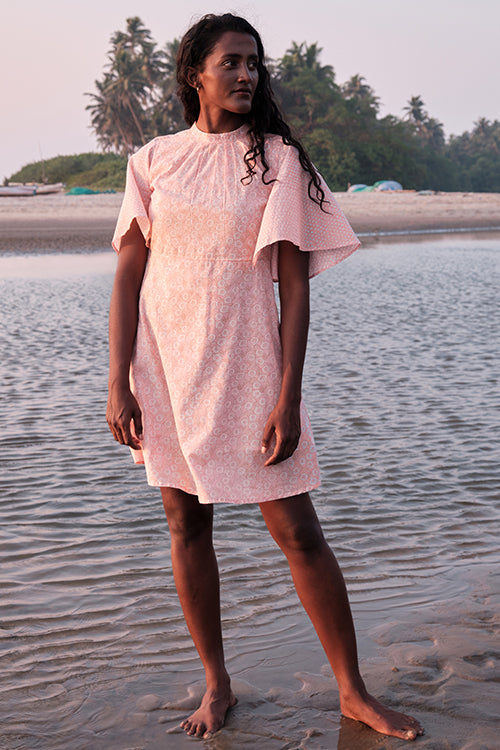 Okhai 'Poetry' Mul Cotton Hand Block Printed Dress