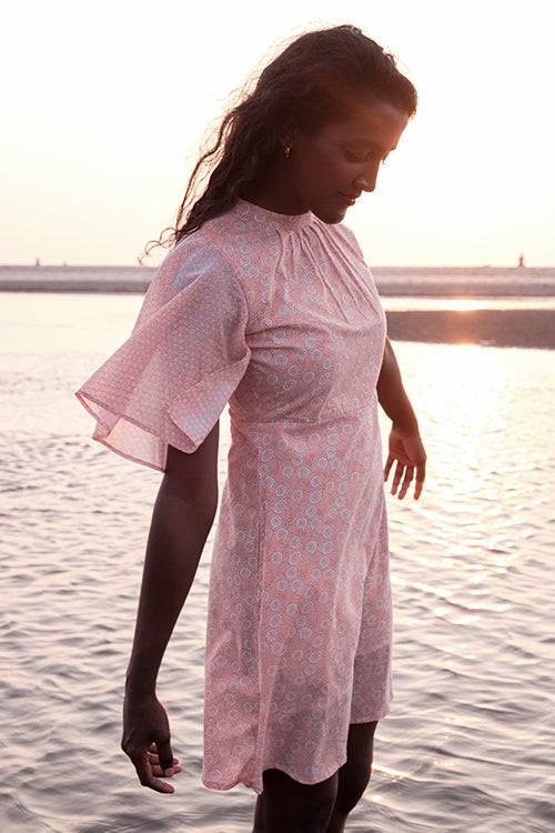 Okhai 'Poetry' Mul Cotton Hand Block Printed Dress