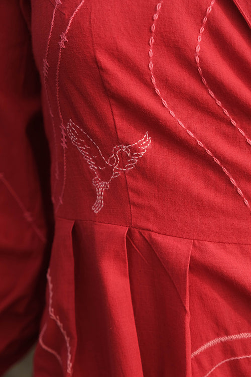 Okhai 'Seashore' Pure Cotton Hand Embroidered Dress