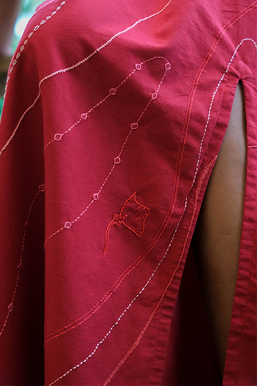 Okhai 'Wave Splash' Pure Cotton Hand Embroidered Dress