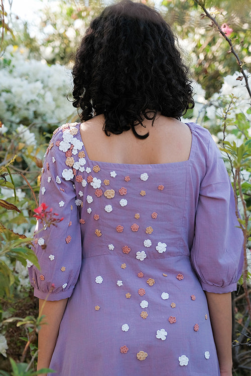 Okhai 'Water Lily' Hand Embroidered Cotton Dress