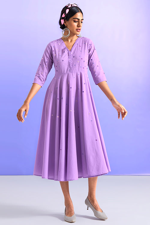 Okhai 'Ingenious' Pure Cotton Hand Embroidered Mirror Work Dress