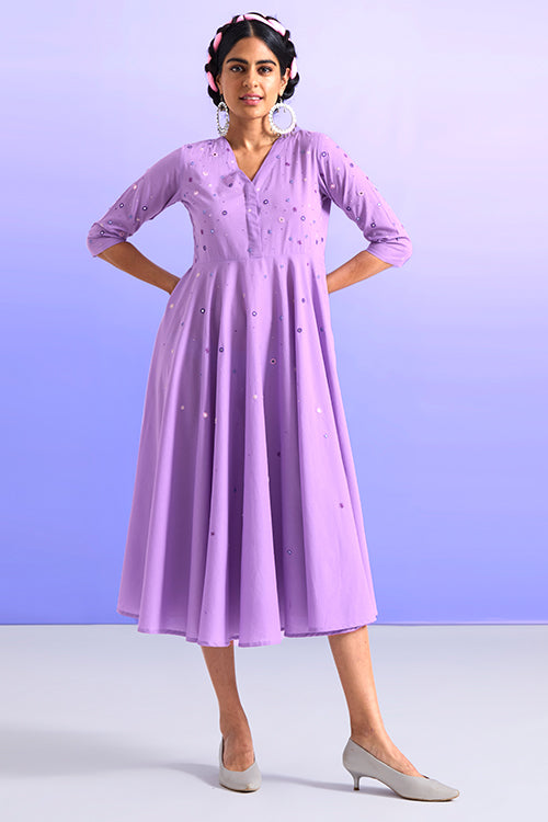 Okhai 'Ingenious' Pure Cotton Hand Embroidered Mirror Work Dress