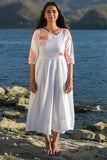 Okhai 'Riverside' Pure Cotton Hand Embroidered Mirror Work Dress