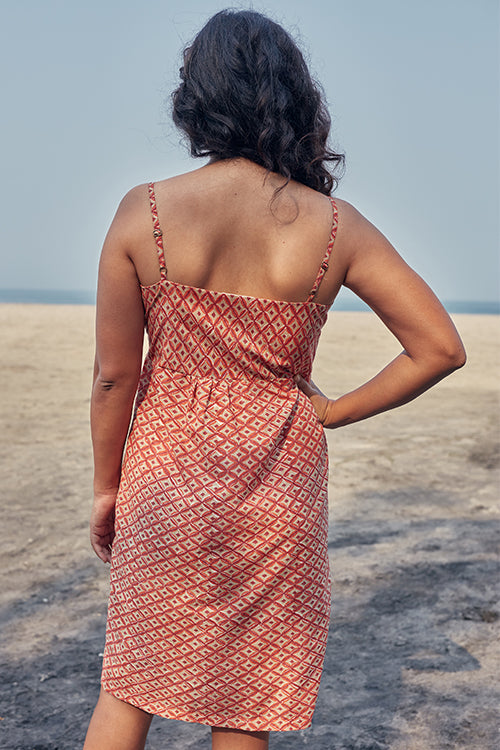 Okhai 'Wonder' Hand Block Printed Pure Cotton Sleeveless Dress