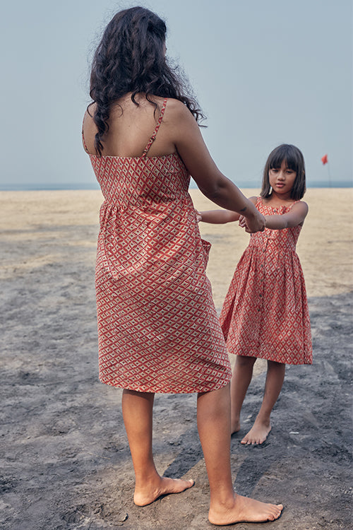 Okhai 'Wonder' Hand Block Printed Pure Cotton Sleeveless Dress