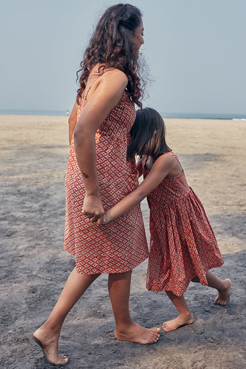 Okhai 'Wonder' Hand Block Printed Pure Cotton Sleeveless Dress