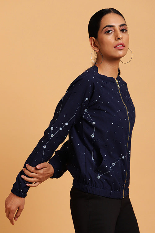 Okhai 'Moonlight' Embroidered Cotton Bomber Jacket