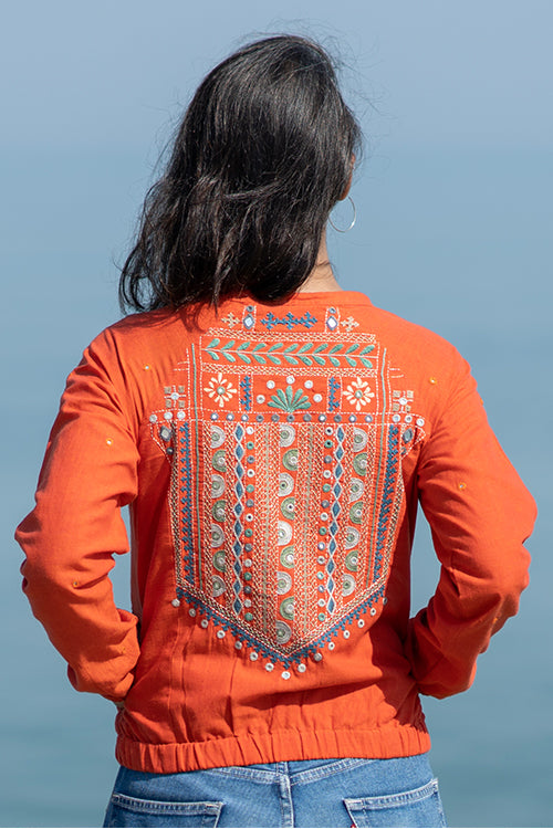 Okhai 'Silent Dream' Pure Cotton Hand Embroidered Mirror work