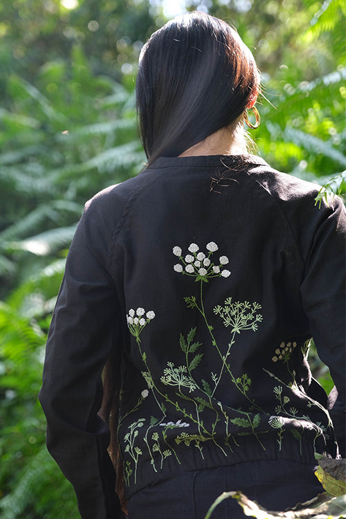 アウトレット直販 Silk Cotton Botanical Embroidery Jacket | hyotan