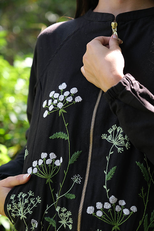 Okhai 'Stellato' Pure Cotton Hand Embroidered Bomber Jacket