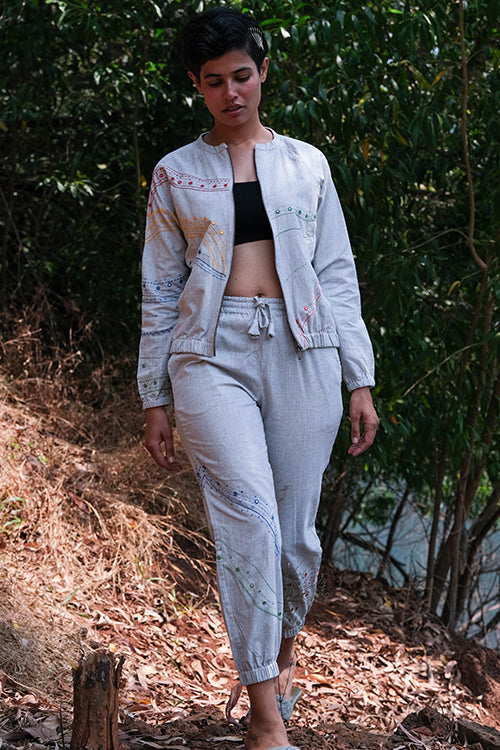 Carmen Hand Embroidered Cotton Bomber Jacket For Women Online