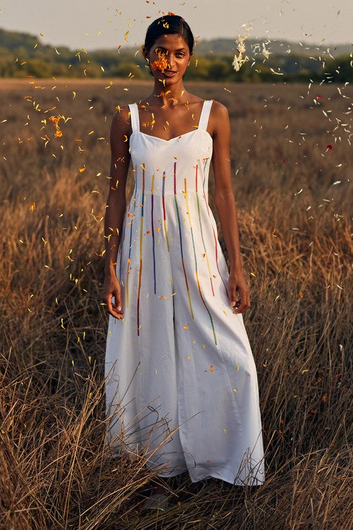 Okhai 'Flash' Hand Embroidered Pure Cotton Jumpsuit