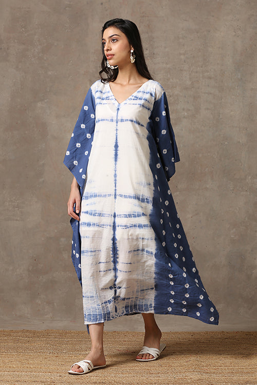 Okhai 'Crayfish' Pure Cotton Tie and Dye Kaftan Dress