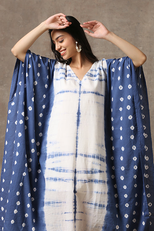 Okhai 'Crayfish' Pure Cotton Tie and Dye Kaftan Dress