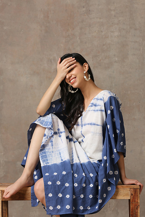 Okhai 'Crayfish' Pure Cotton Tie and Dye Kaftan Dress