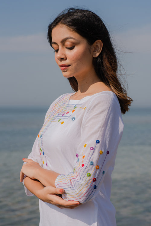 Okhai 'Vibgyor' Embroidered Cotton Kurta pant Set