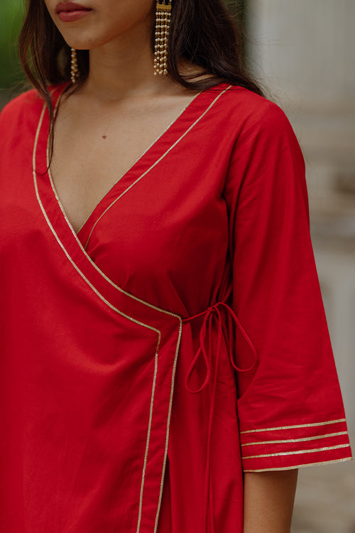Scarlet Angel Gota Patti Red Kurta Pant Dupatta Set For Women Online