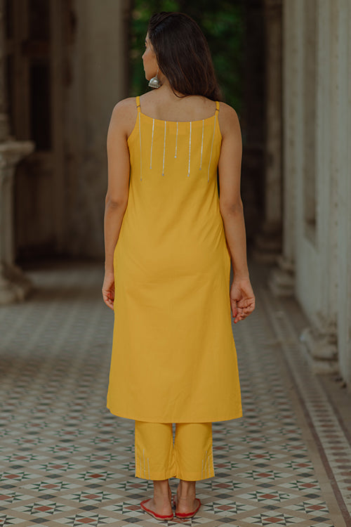 Okhai 'Sunset' Gota Patti Kurta Pant Dupatta Set