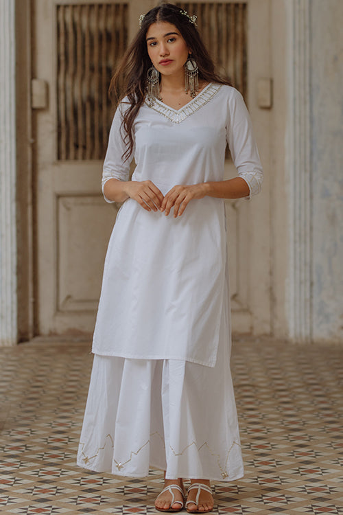 Okhai 'Starry Eyes' Gota Patti Kurta Pant Dupatta Set