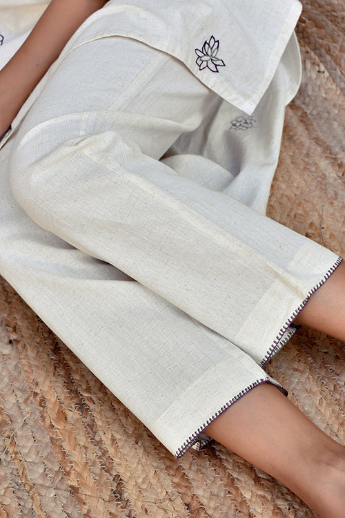 Okhai 'Fresh Garden' Hand Embroidered Cotton Kurta Pant Set