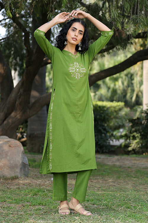 Okhai 'Vision' Hand Embroidered Kurta Pant Set