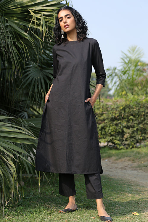 Okhai 'Raven' Pure Cotton Kurta Pant Set