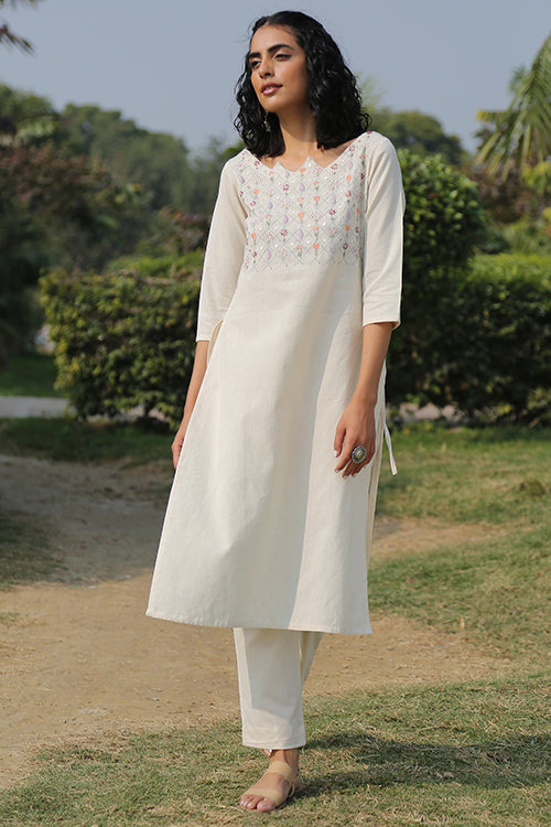 Okhai 'Flourish' Hand Embroidered Kurta Pant Set