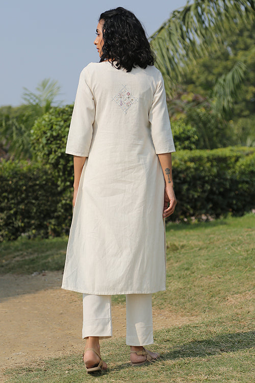 Okhai 'Flourish' Hand Embroidered Kurta Pant Set