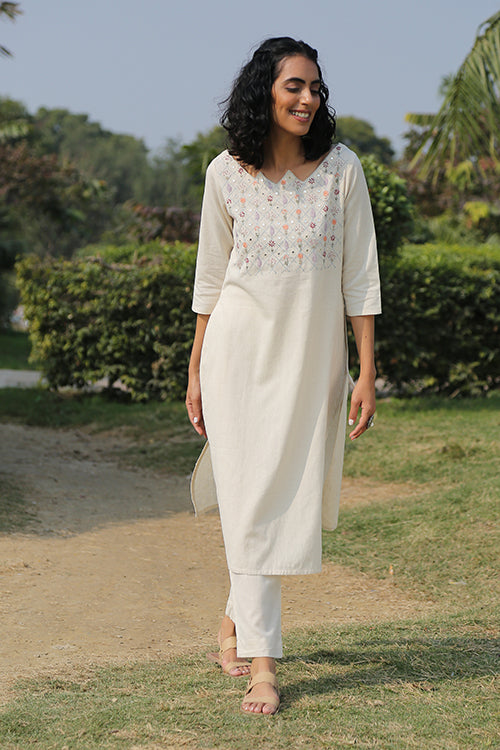 Okhai 'Flourish' Hand Embroidered Kurta Pant Set