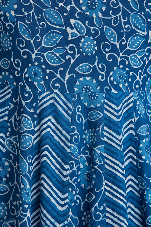 Okhai 'Sea Shell' Hand Block Printed Mirror Work Kurta Pant Set