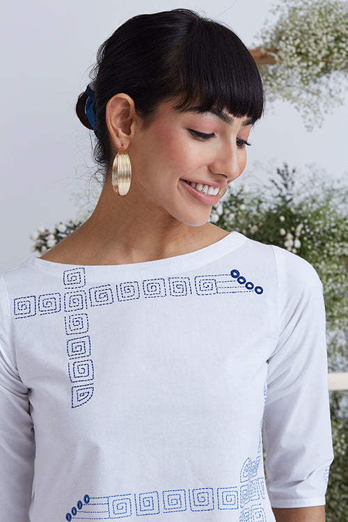 Okhai 'Sweetness' Hand Embroidered Mirror Work Kurta Pant Set