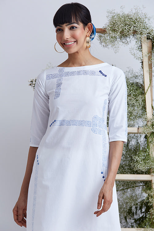 Okhai 'Sweetness' Hand Embroidered Mirror Work Kurta Pant Set