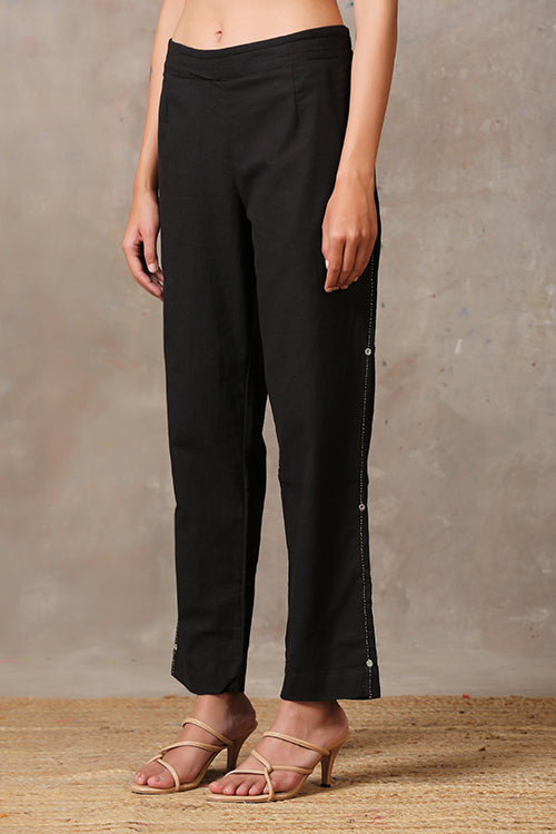 Okhai 'Vigorous' Pure Cotton Hand Embroidered Mirror Work Kurta Pant Set