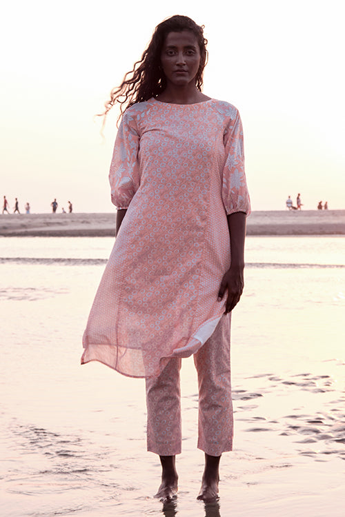 Okhai 'Reconnect' Mul Cotton Hand Block Printed Kurta Pant Set
