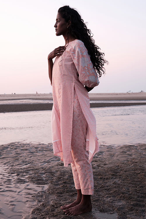 Okhai 'Reconnect' Mul Cotton Hand Block Printed Kurta Pant Set