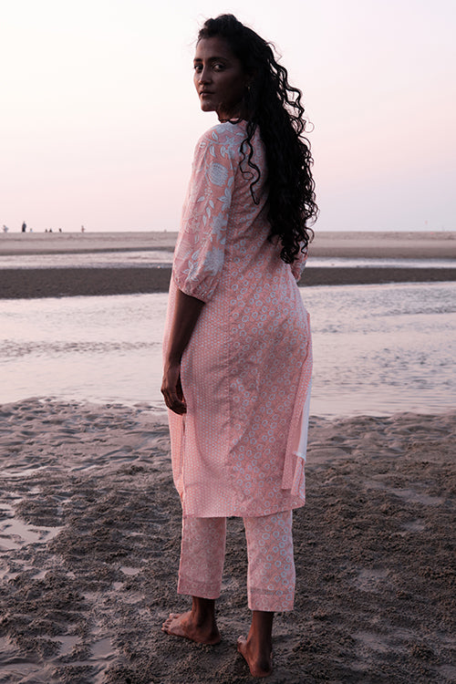 Okhai 'Reconnect' Mul Cotton Hand Block Printed Kurta Pant Set
