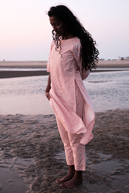 Okhai 'Reconnect' Mul Cotton Hand Block Printed Kurta Pant Set