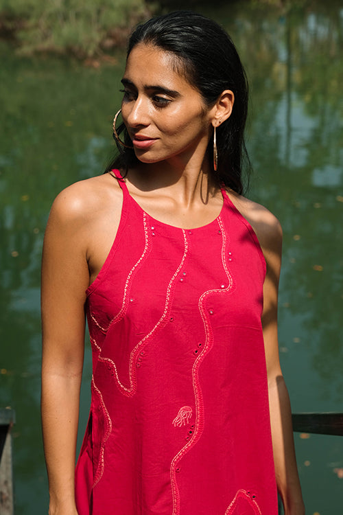 Magical Waves Block Printed Cotton Kurta Pant Set For Women Online