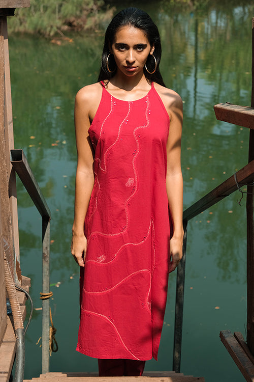 Magical Waves Block Printed Cotton Kurta Pant Set For Women Online