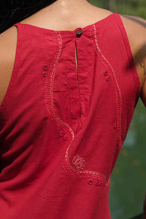 Okhai 'Magical Waves' Pure Cotton Hand Embroidered Mirror Work Kurta Pant Set