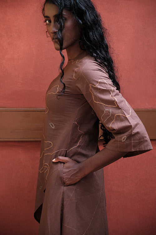 Okhai 'Map' Hand Embroidery Work Kurta Pant Set