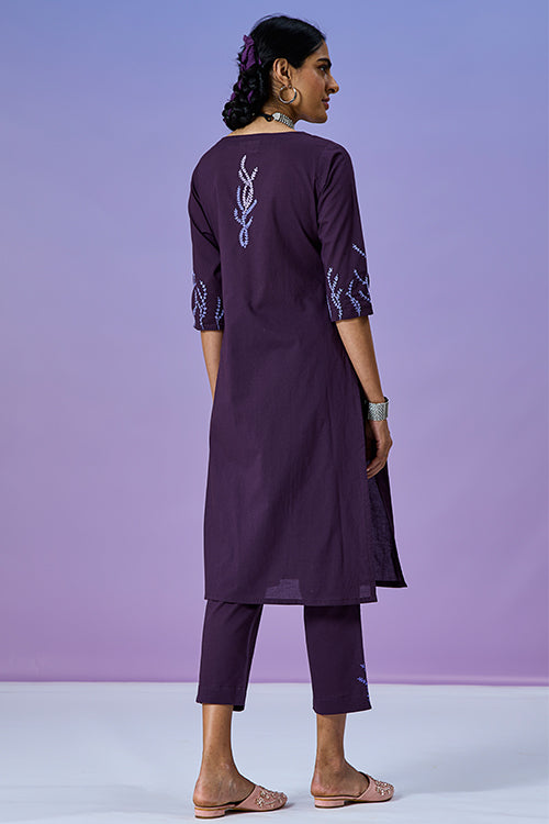 Okhai 'Playful' Pure Cotton Hand Embroidered Kurta Pant Set
